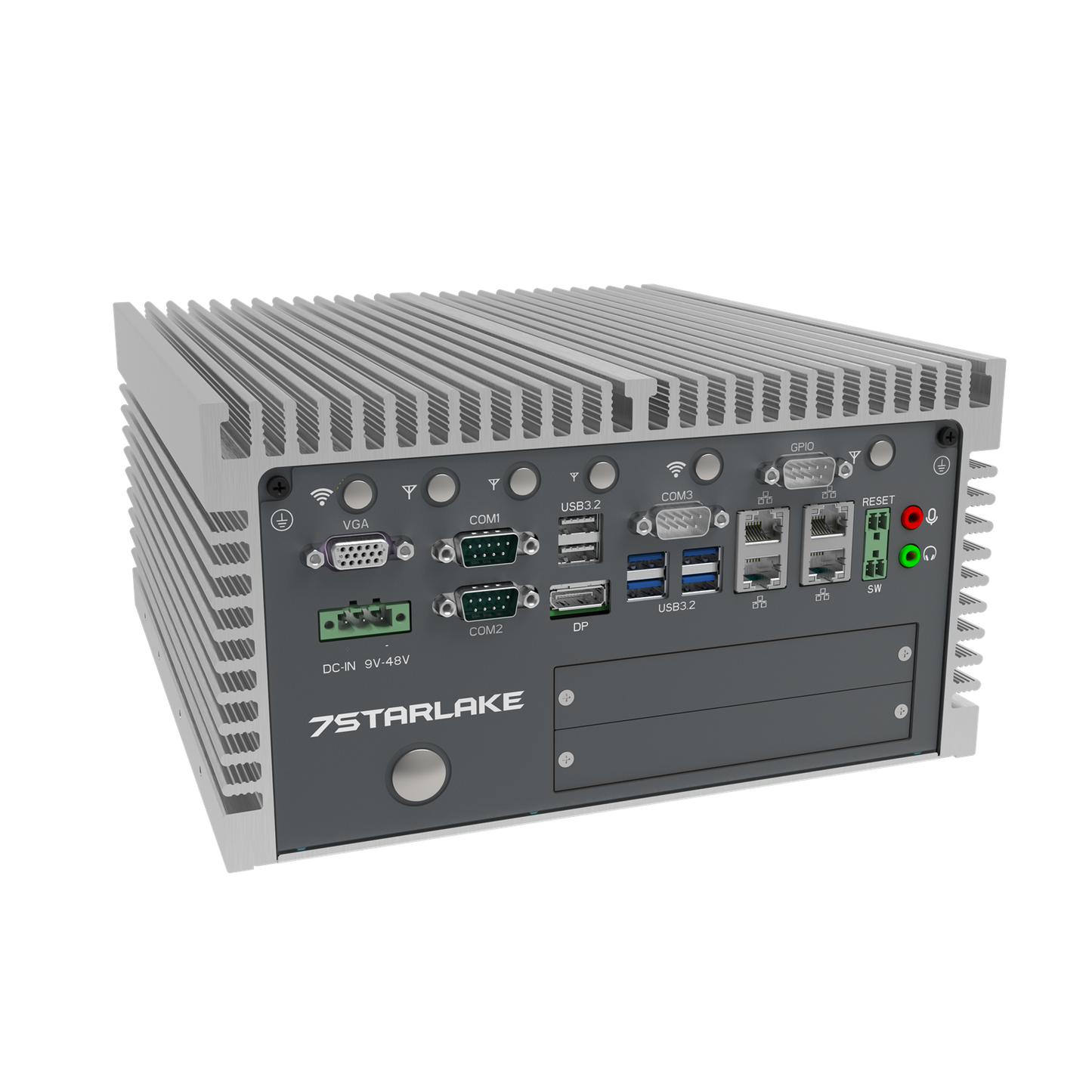 CPT200-L: Industrial Fanless Embedded Computer with 4 x 2.5GbE, 3 x COM, Triple Display, 2 x Expansion Door