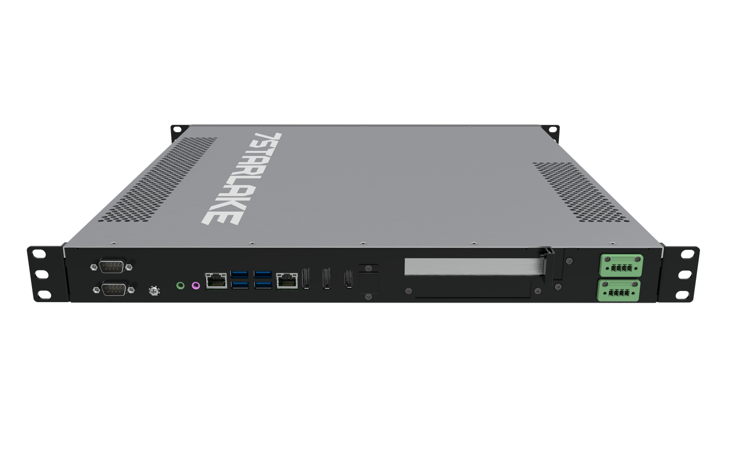 ROC286AA: 1U Fanless Rackmount Server with 2 x COM, 6 x USB, Redundant DC-IN 9~36V