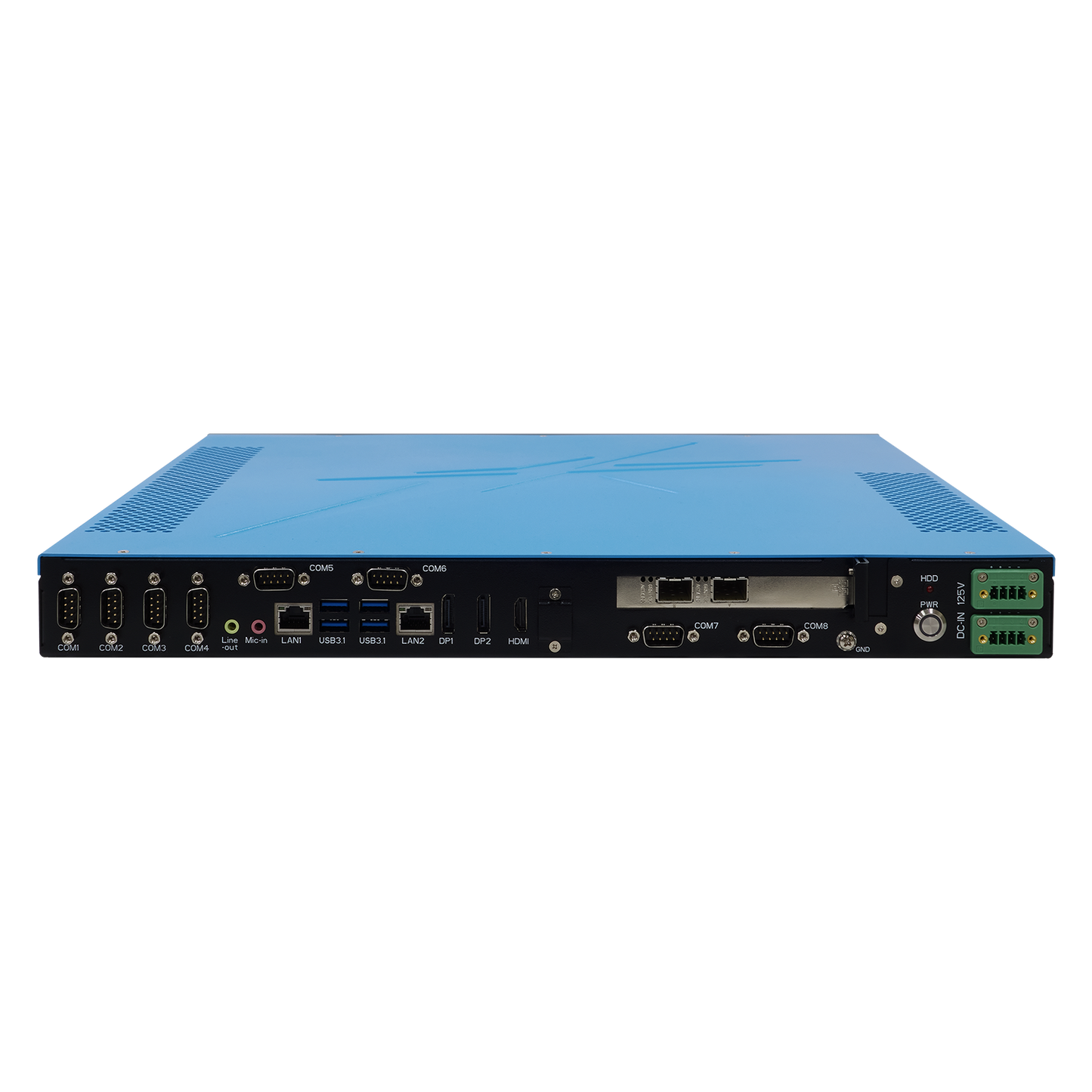 SCH202: 1U Fanless Power Automation Computer with 8 x COM, 2 x 10GbE, Redundant 125V DC