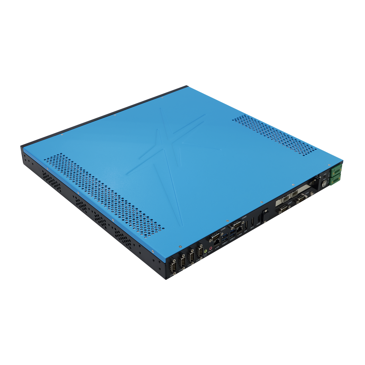 SCH202: 1U Fanless Power Automation Computer with 8 x COM, 2 x 10GbE, Redundant 125V DC