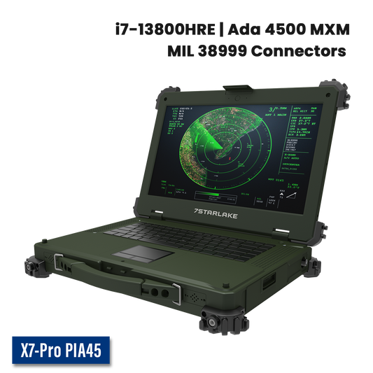 X7-Pro PIA45 Military Laptop | Core i7, QUADRO A4500, Multi-Touch, MIL-38999 Connectors