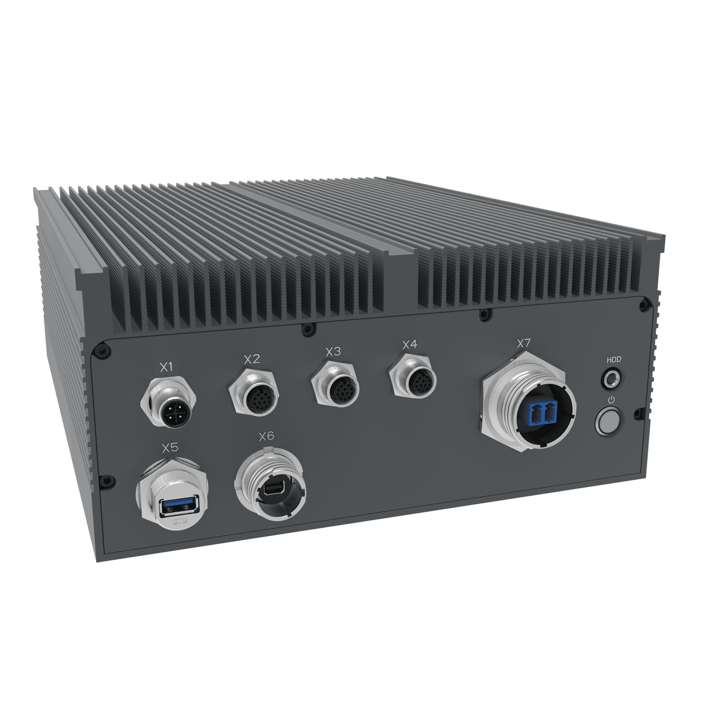 IV320-RS-X10G: Full IP65 Rugged AI Edge Computer with 1 x 10GbE w/M20, 1 x 2.5GbE w/M12, 1 x 1GbE w/M12, 1 x miniDP w/M20, 1 x USB3.0 w/M20, DC-IN 18~36V