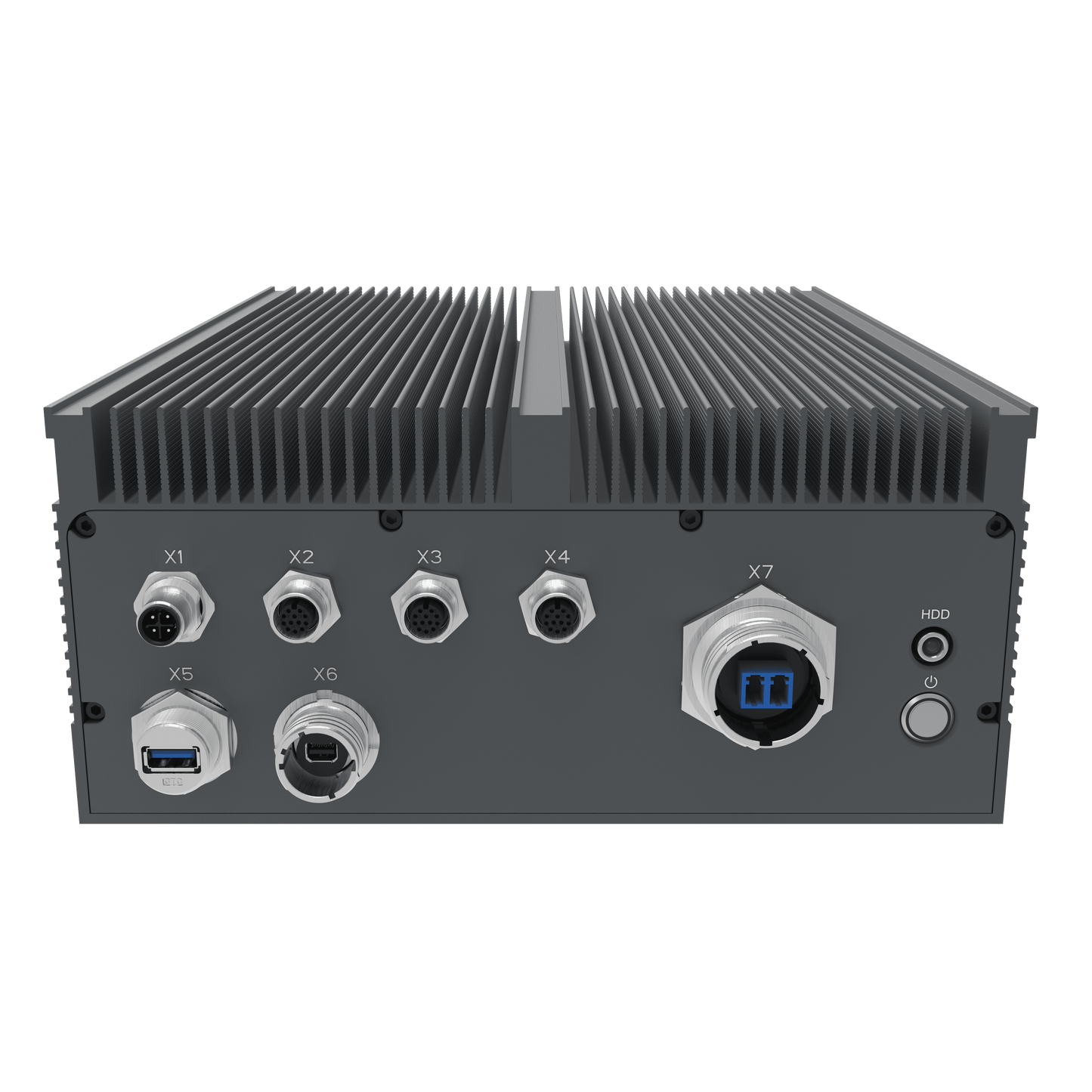 IV320-RS-X10G: Full IP65 Rugged AI Edge Computer with 1 x 10GbE w/M20, 1 x 2.5GbE w/M12, 1 x 1GbE w/M12, 1 x miniDP w/M20, 1 x USB3.0 w/M20, DC-IN 18~36V