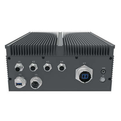 IV320-RS-X10G: Full IP65 Rugged AI Edge Computer with 1 x 10GbE w/M20, 1 x 2.5GbE w/M12, 1 x 1GbE w/M12, 1 x miniDP w/M20, 1 x USB3.0 w/M20, DC-IN 18~36V