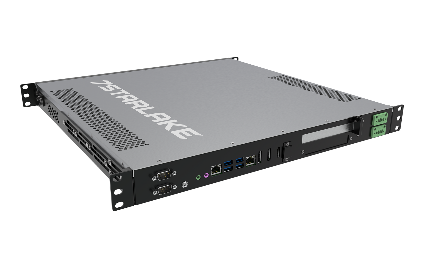 ROC286AA: 1U Fanless Rackmount Server with 2 x COM, 6 x USB, Redundant DC-IN 9~36V