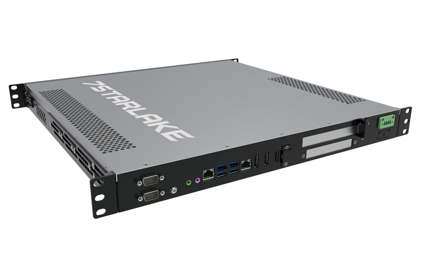 ROC286A: 1U Fanless Rackmount Server with 2 x COM, 6 x USB, DC-IN 9~36V