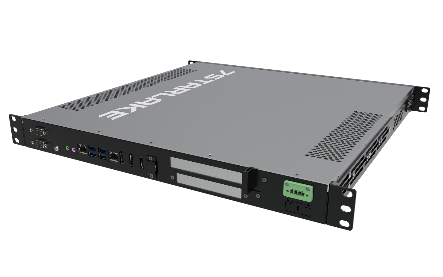 ROC286CC: 1U Fanless Rackmount Server with  Conformal Coating, 2 x COM, 6 x USB, Redundant DC-IN 9~36V