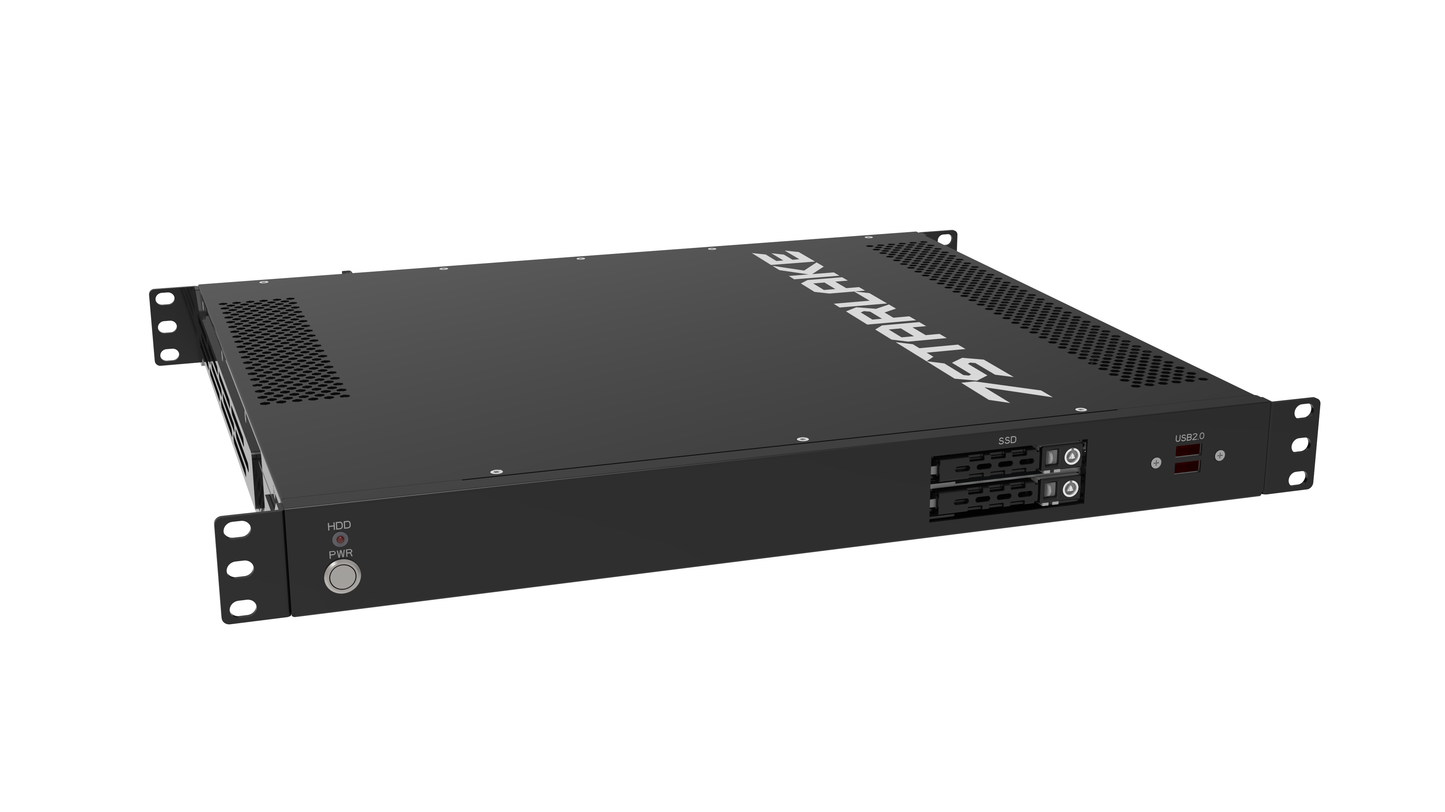ROC288AA: 1U Fanless Rackmount Server with 3 x LAN, 8 x USB, 4 x Display, Redundant DC-IN 16~31V