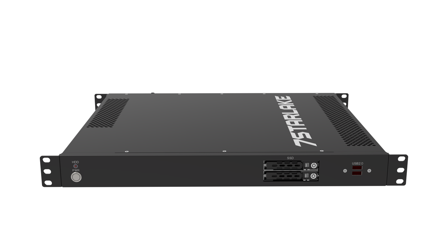 ROC288AA: 1U Fanless Rackmount Server with 3 x LAN, 8 x USB, 4 x Display, Redundant DC-IN 16~31V