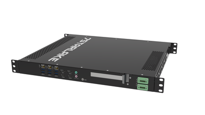 ROC288AA: 1U Fanless Rackmount Server with 3 x LAN, 8 x USB, 4 x Display, Redundant DC-IN 16~31V