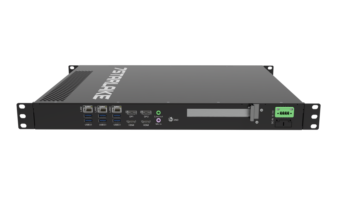 ROC288A: 1U Fanless Rackmount Server with 3 x LAN, 8 x USB, 4 x Display, DC-IN 16~31V