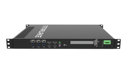 ROC288A: 1U Fanless Rackmount Server with 3 x LAN, 8 x USB, 4 x Display, DC-IN 16~31V