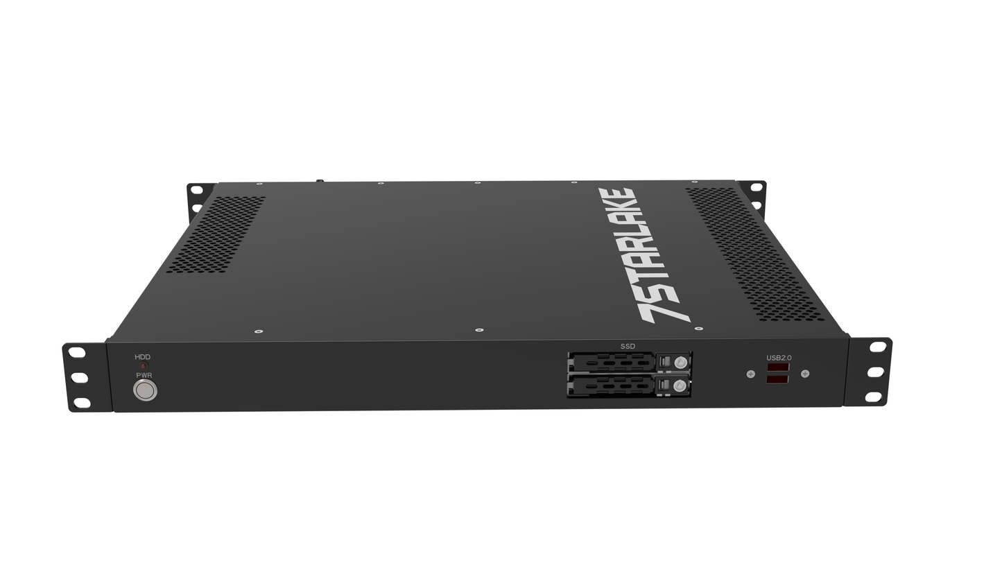 ROC288A: 1U Fanless Rackmount Server with 3 x LAN, 8 x USB, 4 x Display, DC-IN 12~36V