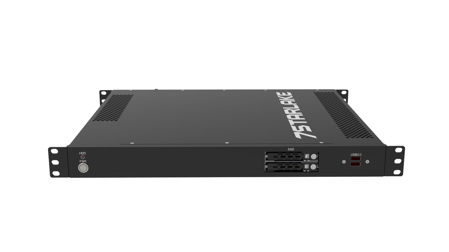 ROC288B: 1U Fanless Rackmount Server with 3 x LAN, 8 x USB, 4 x Display, AC-IN 100~240V