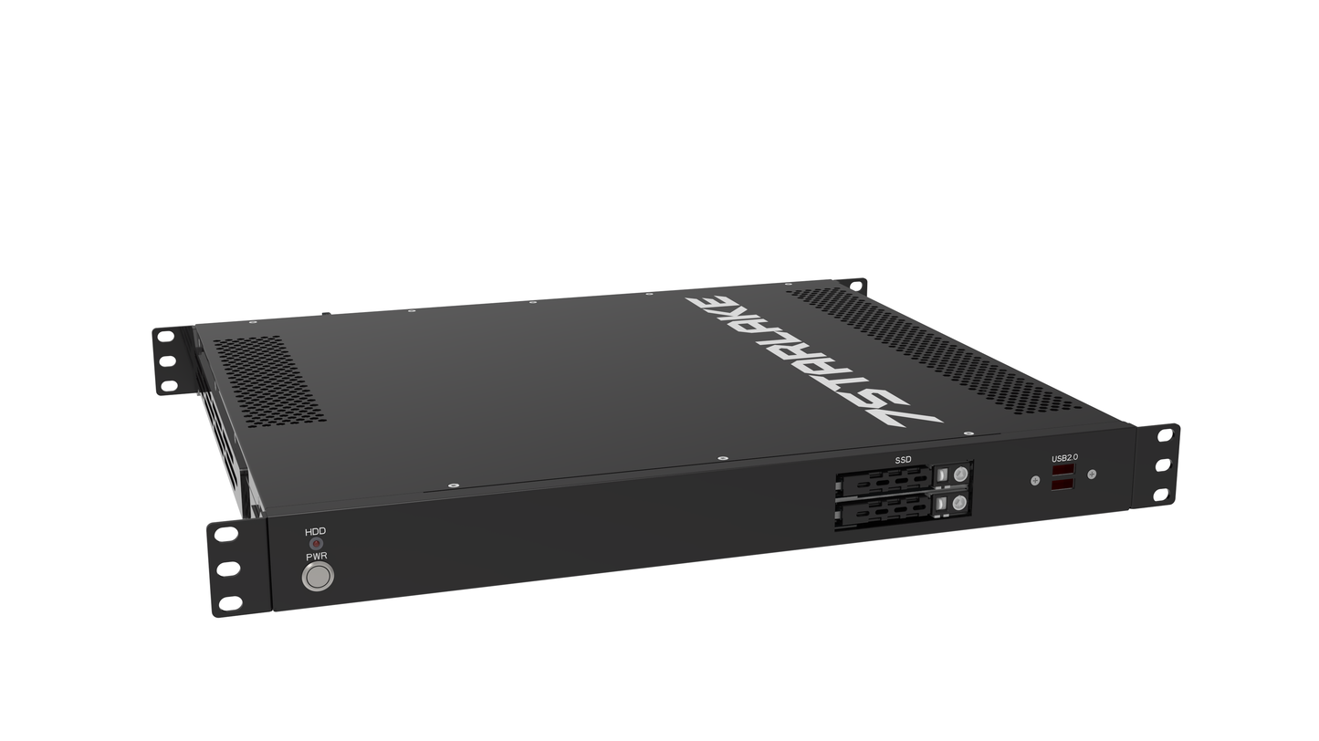 ROC288B: 1U Fanless Rackmount Server with 3 x LAN, 8 x USB, 4 x Display, AC-IN 100~240V