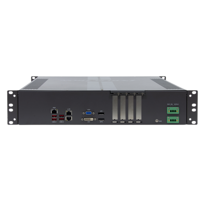 SCH400-BB: 2U 19" Smart Grid Fanless Rackmount  Server with 3 x PCIe Expansion, Redundant AC Input 100~240V, 4 x Swappable SSD support RAID 0/1/5/10