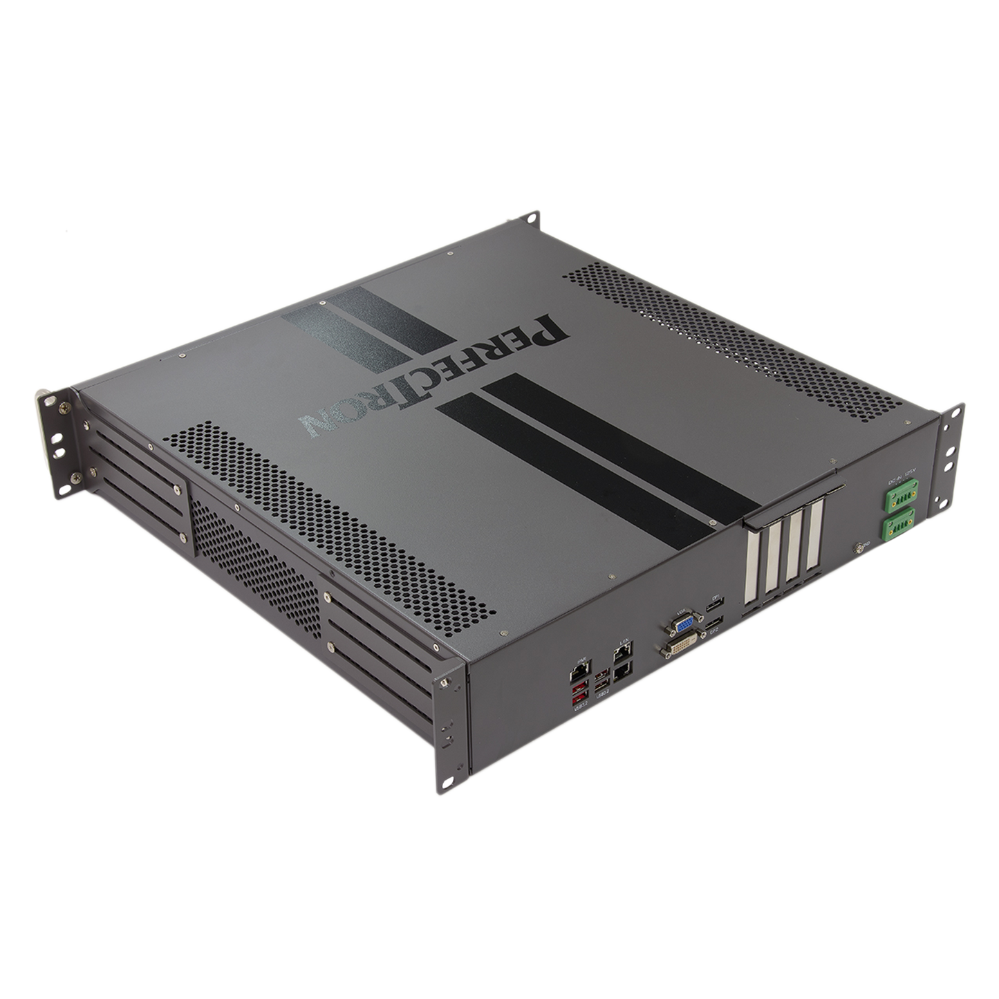 SCH400-BB: 2U 19" Smart Grid Fanless Rackmount  Server with 3 x PCIe Expansion, Redundant AC Input 100~240V, 4 x Swappable SSD support RAID 0/1/5/10