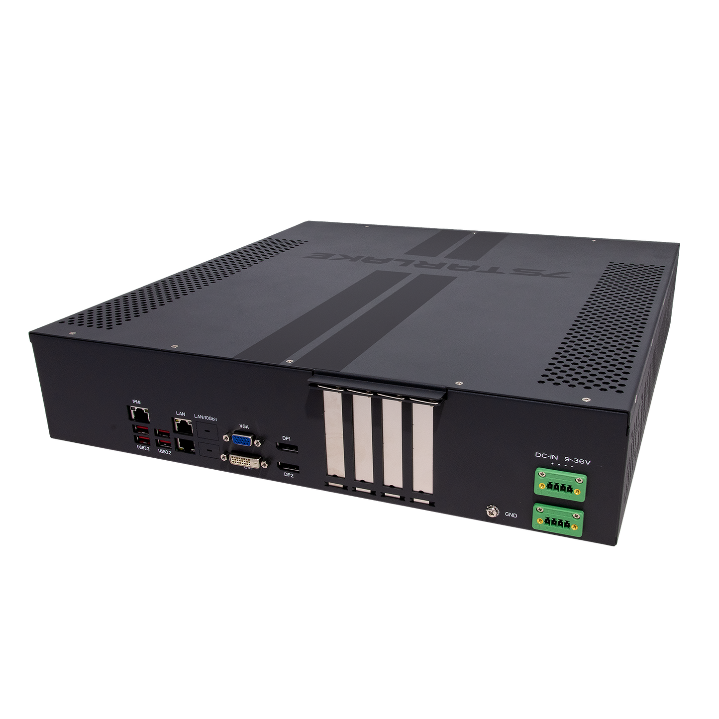 SCH400-AA: 2U 19" Smart Grid Fanless Rackmount  Server with 3 x PCIe Expansion, Redundant DC Input 9~36V, 4 x Swappable SSD support RAID 0/1/5/10