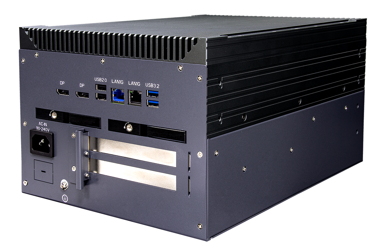 SCH4X2-AC: IEC-61850-3 ,IEEE-1613 Smart Energy Fanless Computer with 2 x PCIe Expansion, 2 x Hot Swappable SSD, AC Input 110~240V
