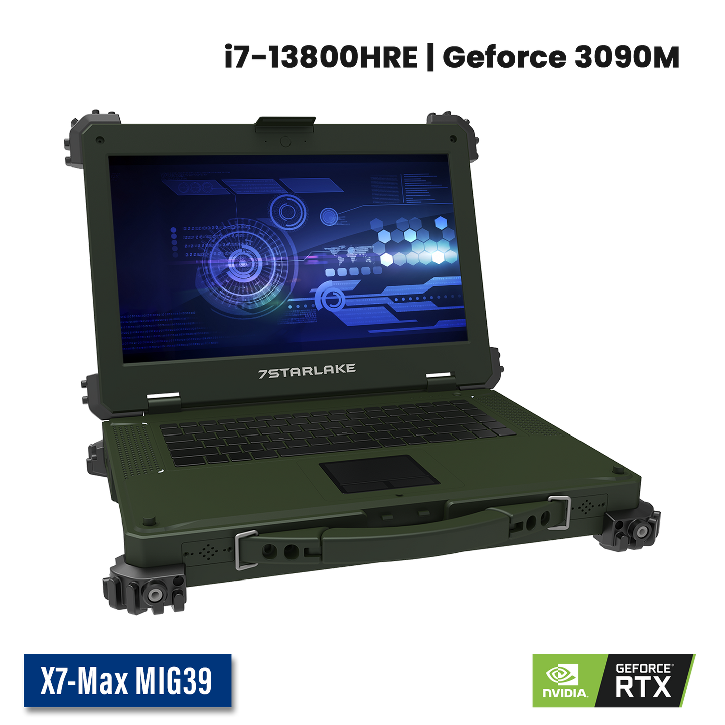 X7-Max MIG39 Military Laptop | Core i7, NVIDIA RTX 3090M, Multi-touch Screen