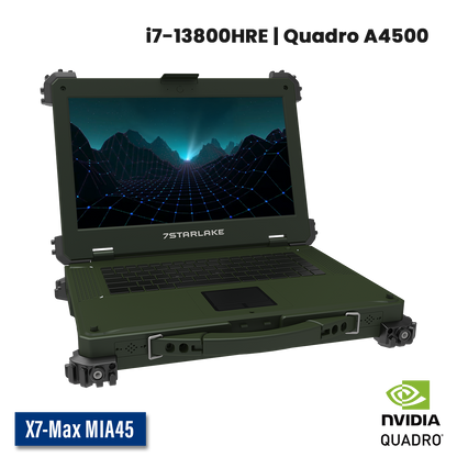 X7-Max MIA45 Military Laptop | Core i7, Quadro A4500 GPU, Multi-touch Screen