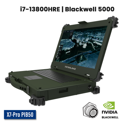 X7-Pro PIB50 Military Laptop | Core i7, Blackwell 5000 GPU, Multi-Touch, MIL-38999 Connectors